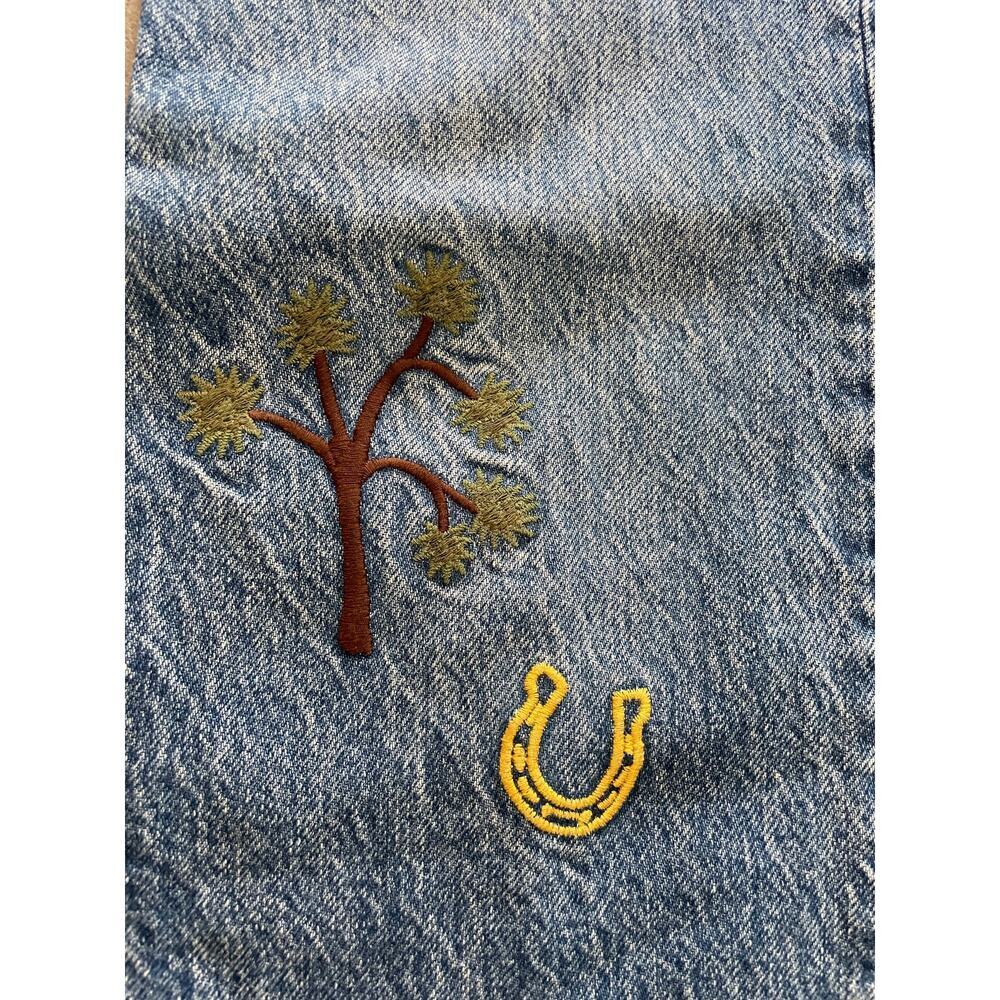Reformation Handcrafted Embroidered Jeans 27 - Picture 5 of 13